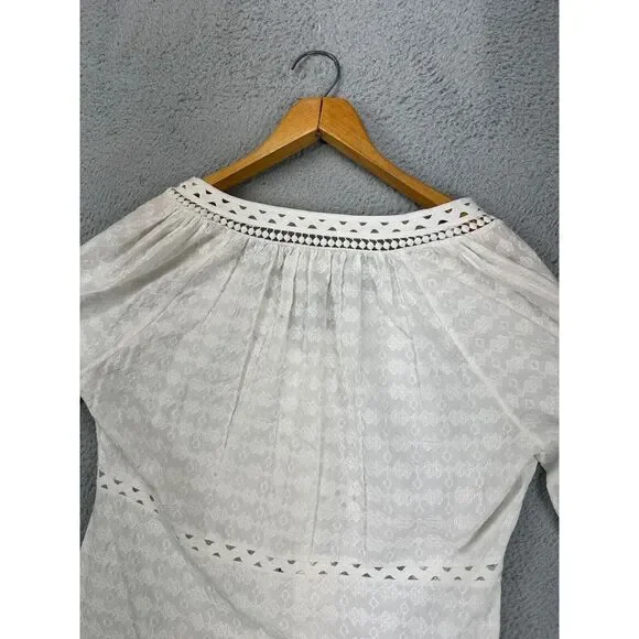 Veronica Beard Womens Mini Dress XL Daeja White Geometric Lace‎ Button Up NEW